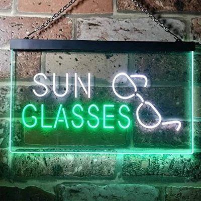 Sun Glasses Shop Dual LED Neon Light Sign